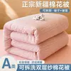 Colcha de algodón de Xinjiang de gasa de doble capa, estilo minimalista Clase A, colcha de invierno desmontable para dormitorios de estudiantes, colcha de primavera y otoño