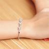 Joyería de Personalidad Simple Estilo Coreano Trébol de Cuatro Hojas Pulsera de Plata Esterlina Femenina ins Diseño Nicho Pulsera de Hierba de la Suerte Pulsera
