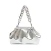 Bolso de Nube Plegado de Moda Transfronterizo, Bolso de Mano Dorado de Estilo Trendy Ins, Bolso de Concha para la Noche, Bolso Cruzado con Cadena para Mujer