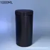 Botellas de boca ancha de HDPE en stock del fabricante, Frascos de plástico a prueba de luz, Botellas de boca ancha negras, Recipientes para especias y alimento para peces, Frascos de boca grande