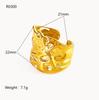 Anillo Joker de oro de 8 quilates con apertura de patrón de lava de acero de titanio exagerado y personalidad transfronteriza, color resistente al agua, de moda, talla única