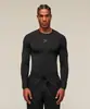Camiseta casual de manga larga para hombre, transpirable, de secado rápido, cuello redondo, para otoño, para entrenar en el gimnasio y correr al aire libre