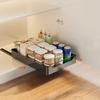 Estante de Almacenamiento Interior para Gabinete de Cocina Estante Inferior para Fregadero Estante de Almacenamiento para Utensilios de Cocina Vajilla Tazón Taza Acero Inoxidable Cesta Deslizante Estante de Almacenamiento para Condimentos