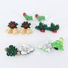 Navidad Europa y Estados Unidos joyería transfronteriza resina creativa clip para oreja de niños árbol de Navidad campana calcetines navideños aretes