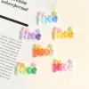 Letras Inglesas de Resina Capibara Panda Palabra de Amor para Bebé Placa Pegamento Cremoso Accesorios para Joyería DIY Zapatos con Agujeros