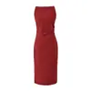 Vestido de Tirante Puro Deseo de un Hombro con Abertura Lateral para Mujer, Estilo Chica Picante de Verano, Ceñido a la Cintura, Adelgazante, Línea A, Largo Medio