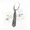 Corbata Gris para Mujer Estilo Japonés Rayas Cuadros Estilo Preppy Decoración de Corbata jk Retro Cremallera Estilo Camisa para Hombre No Necesita Atar