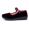 Zapatos de tela del viejo Pekín para mujer, zapatos negros de etiqueta, planos antideslizantes para trabajo en hotel, zapatos cuadrados de tela negra, zapatos de baile, venta al por mayor