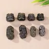 Contas Espaçadoras de Escultura de Leão e Pixiu de Obsidiana Dourada Natural e Obsidiana Prateada Acessórios para Pulseira DIY Unissex Venda por Atacado