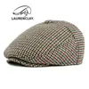 Chapéus para Homens de Meia-Idade e Idosos, Chapéus de Algodão Quentes com Forro de Lã para Outono e Inverno, Boinas Retrô Britânicas, Chapéus de Aba para Frente, Modernos