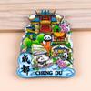 [Chengdu] Imán de Nevera de Viaje por la Ciudad de Chengdu Conmemorativo del Viaje a Chengdu Tendencia Nacional Tridimensional de Madera Cristal Epoxi Imán de Nevera