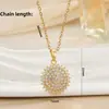 Popular Colgante de Girasol con Diamantes Completos Collar de Acero de Titanio para Mujer Lujo Ligero Diseño de Nicho Estilo Fresco Collar para Clavícula Al por Mayor