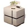 Mesita de noche Inteligente Simple Moderna Multifuncional con Carga Inalámbrica Altavoz Luz Lujo Dormitorio Uso en Casa Gabinete de Noche de Madera Maciza