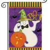 Bandera de Jardín de Halloween Transfronteriza 20.22 millones Estampado de Lino Cuadros Acuarela Decorativa para Patio Exterior de Halloween