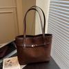 Bolsa de Ombro Retro Casual de Grande Capacidade para Mulheres 2025 Nova Bolsa Tote de Camurça Bolsa de Ombro para o Dia a Dia