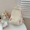 Mochilas Sencillas con Estampado de Letras al por Mayor, Bolsos Versátiles Estilo Bosque, Mochilas Ligeras de Color Sólido de Gran Capacidad para Estudiantes Universitarios y Viajes