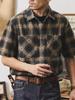Camisa de Cuadros Retro Americana para Hombre de Manga Larga Otoño Retro Británico Camisa Casual de Gama Alta Chaqueta Holgada para Hombre