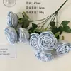 7 rosas artificiais transfronteiriças flores artificiais diy casamento floral combinando buquê de mão decorações de mesa para sala de estar flor macia roupa