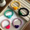 Cuerda para el pelo de felpa dulce con forma de corazón, banda elástica alta para el pelo, anillo para el pelo simple y duradero, cuerda para el pelo elegante de estilo coreano para niñas