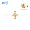 Pendientes de aleación de titanio F136, joyería de piercing para tragus, labio, con rosca interna, con incrustaciones de microdiamantes pequeños, diseño de cruz de meteorito, lujo ligero