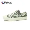 Tênis Feiyue Masculino e Feminino, Tênis Estampado com Letras, Sapatos Casuais Versáteis para Estudantes, Tênis de Lona de Cano Alto, Sapatos Brancos Respiráveis