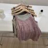 Camisola holgada abigarrada de Soft Waxy para mujer, verano 2024, prenda exterior informal adelgazante, top sin mangas que combina con todo, a la moda.