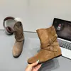 Colección nueva 2026: Botines Chelsea de suela plana, cortos, con punta cuadrada pequeña, plantilla de piel genuina para mayor altura, botines de ante y botas cortas para mujer