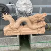 Fonte de Escultura em Pedra Dragão Pátio Elemento Aquático Templo Jardim Piscina Fonte com Cabeça de Dragão Jorrando Decoração de Pátio com Dragão