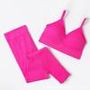 Conjunto de sujetador deportivo con espalda en U grande de comercio exterior transfronterizo, hilo para fitness, yoga, soporte superior, pantalones deportivos tipo tubo de dos piezas