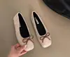 Mocasines poco profundos de suela plana y punta cuadrada para mujer, nuevo modelo 2026, zapatos estilo coreano vintage con lazo