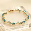Pulsera de Hoja de Circonita de Colores Moda Transfronteriza Europea y Americana Dulce Temperamento Pulsera Ins Versátil de Gama Alta Exquisita Mano