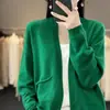 Versátil cálido nuevo chal corto de punto para mujer cárdigan abrigo de lana mezclada casual 2026 Otoño/Invierno holgado