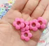Acrílico Flor de Cinco Folhas Contas Coloridas Feito à Mão Cor Sólida Flor Oca Colar Pulseira Acessórios com Contas Círculo Irregular