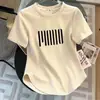 Camiseta Estampada Curva Manga Curta Plus Size para Mulheres, Novo Estilo Verão 2025, Caimento Solto, Emagrecedora, Estilosa, Top Versátil para Mulheres