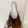Cross2026 Outono Nova Moda Retrô Nicho Estampa de Leopardo Bolsa de Mão Simples Ombro Transversal Bolsa Feminina Bolsa Tote