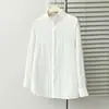 Camisa jacquard de otoño para mujer talla grande, elegante, con cuello de encaje y cuello mao pequeño 0718