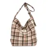 Bolsa de Ombro Popular Transfronteiriça Bolsa Feminina Inverno Versátil 2024 Nova Moda Xadrez de Lã Bolsa Transversal para o Dia a Dia