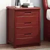 Mesita de noche de madera maciza, estilo chino, diseño simple y moderno, adecuada para dormitorios, con espacio de almacenamiento, un simple gabinete de 3 niveles para la mesita de noche