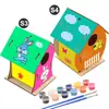 Explosões DIY casa de pássaro de madeira brinquedo ebay Amazon wish comércio exterior Casa de Pássaro crianças pintada grafite gaiola de pássaro