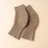 Rodilleras de Punto 100% Cachemir Puro Moldeadas de una Sola Pieza para Hombres y Mujeres, Rodilleras Gruesas de Color Sólido Extendidas, Leggings Calientes