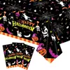 Nuevo mantel de fiesta de Halloween transfronterizo, mantel de fiesta de vacaciones desechable de PE con temática de terror, mantel de Halloween