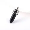 Collar de cristal con colgante de piedra natural europeo y americano al por mayor Amazon wish ágata columna hexagonal bala joyería de comercio exterior