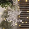 3 colgantes creativos para árbol de Navidad, decoración navideña, unicornio, transparente, alce, acrílico, para colgar en el árbol.