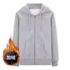 Suéter Cardigan Moletom de Outono para Homens Roupas de Cor Sólida Forrado de lã Jaqueta Solta com Zíper para Homens Moletom de Outono e Inverno