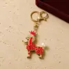 Chaveiro Criativo Poodle com Strass, Coroa e Cauda de Pérola em Liga de Zinco, Chaveiro de Carro, Pingente de Bolsa, Presente, Atacado