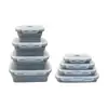 Fiambrera de silicona en stock, fiambrera de silicona plegable para microondas, caja de almacenamiento para refrigerador, juego de cajas para conservación de alimentos