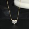 Real Ouro Galvanizado Micro-incrustado Zircon Elegante Clavícula Cadeia Mulheres Coreia do Sul Design de Moda Amor Colar Ins Style Colar