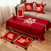 Decoração de Mesa de Centro para Sala de Estar de Casamento Toalha de Mesa Caminho de Mesa Cobertura de Mesa para Casamento e Noivado Suprimentos Festivos Vermelhos