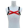 Cinto de Couro Transfronteiriço Masculino Correia de Performance Preta Tendência Versátil Moda Punk Cruz Vermelha Correia de Peito de Couro