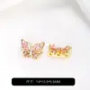 Preserva Cor Banhado a Ouro 14K Zircônia Borboleta Oca Fecho de Três Fileiras Espaçador Feito à Mão DIY Pulseira de Cristal Pérola Acessórios para Miçangas